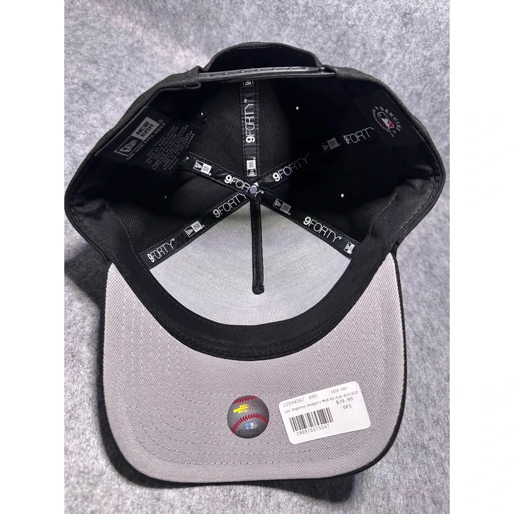 New Era 9FORTY A-Frame Los Angeles Dodgers MLB Re-Dub Black Gold Snapback Cap - Picture 3 of 5